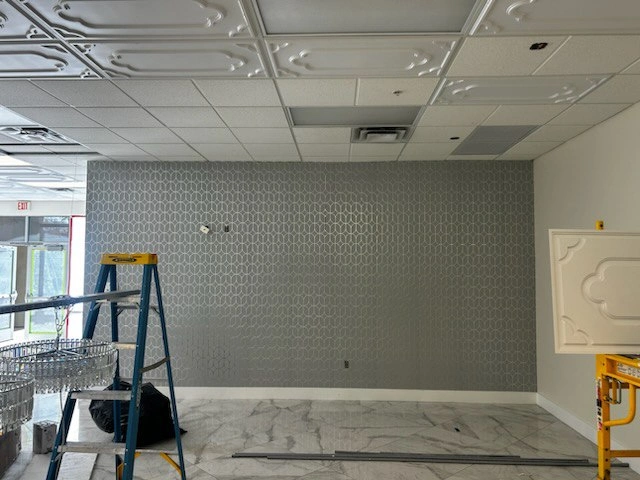 Commercial wallcovering installation in Seattle office
